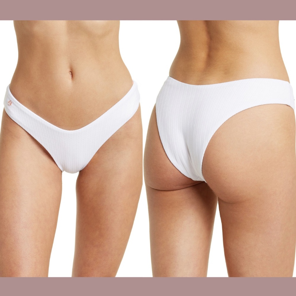 NWT Maaji [ Large ] Coconut‎ Valery Double V-High Cut Bikini Bottoms White